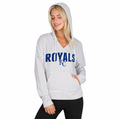 Kansas City Royals Concepts Sport Women's Liftoff Striped V-Neck Hoodie - MLB