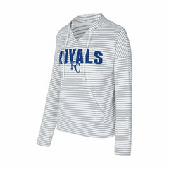 Kansas City Royals Concepts Sport Women's Liftoff Striped V-Neck Hoodie - MLB