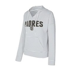 San Diego Padres Concepts Sport Women's Liftoff Striped V-Neck Hoodie - MLB