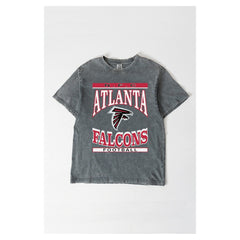Atlanta Falcons Gameday Couture Women's Oversized Classic Grind Washed T-Shirt Gray | NFL