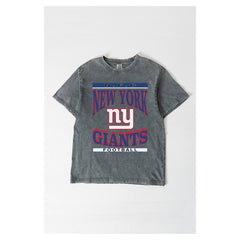 New York Giants Gameday Couture Women's Oversized Classic Grind Washed T-Shirt Gray | NFL