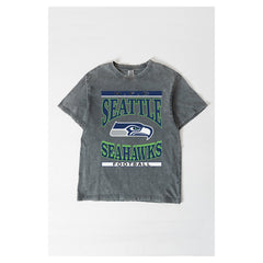 Seattle Seahawks Gameday Couture Women's Oversized Classic Grind Washed T-Shirt Gray | NFL