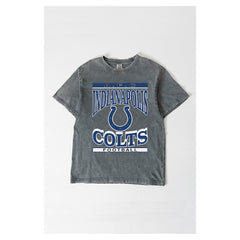 Indianapolis Colts Gameday Couture Women's Oversized Classic Grind Washed T-Shirt Gray | NFL
