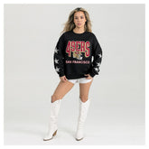 San Francisco 49ers Gameday Couture Women's Pure Victory Rhinestud Star-Sleeve Pullover Sweatshirt Black | NFL