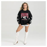 Arizona Cardinals Gameday Couture Women's Pure Victory Rhinestud Star-Sleeve Pullover Sweatshirt Black | NFL