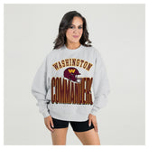 Washington Commanders Gameday Couture Women's Fierce Focus Premium Oversized Fleece Pullover Sweatshirt Ash | NFL