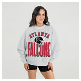 Atlanta Falcons Gameday Couture Women's Fierce Focus Premium Oversized Fleece Pullover Sweatshirt Ash | NFL