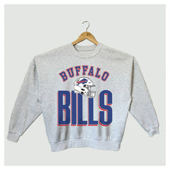 Buffalo Bills Gameday Couture Women's Fierce Focus Premium Oversized Fleece Pullover Sweatshirt Ash | NFL
