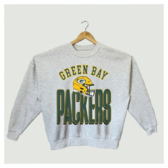 Green Bay Packers Gameday Couture Women's Fierce Focus Premium Oversized Fleece Pullover Sweatshirt Ash | NFL