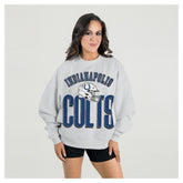 Indianapolis Colts Gameday Couture Women's Fierce Focus Premium Oversized Fleece Pullover Sweatshirt Ash | NFL