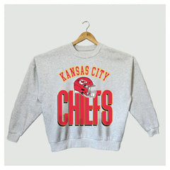 Kansas City Chiefs Gameday Couture Women's Fierce Focus Premium Oversized Fleece Pullover Sweatshirt Ash | NFL