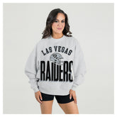 Las Vegas Raiders Gameday Couture Women's Fierce Focus Premium Oversized Fleece Pullover Sweatshirt Ash | NFL