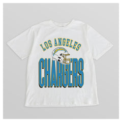 Los Angeles Chargers Gameday Couture Women's Oversized Classic Fierce Focus T-Shirt White | NFL