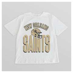 New Orleans Saints Gameday Couture Women's Oversized Classic Fierce Focus T-Shirt White | NFL