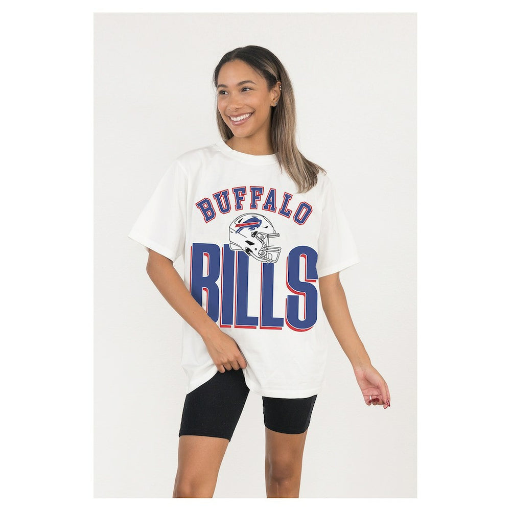 Buffalo Bills Gameday Couture Women's Oversized Classic Fierce Focus T-Shirt White | NFL