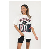Houston Texans Gameday Couture Women's Oversized Classic Fierce Focus T-Shirt White | NFL