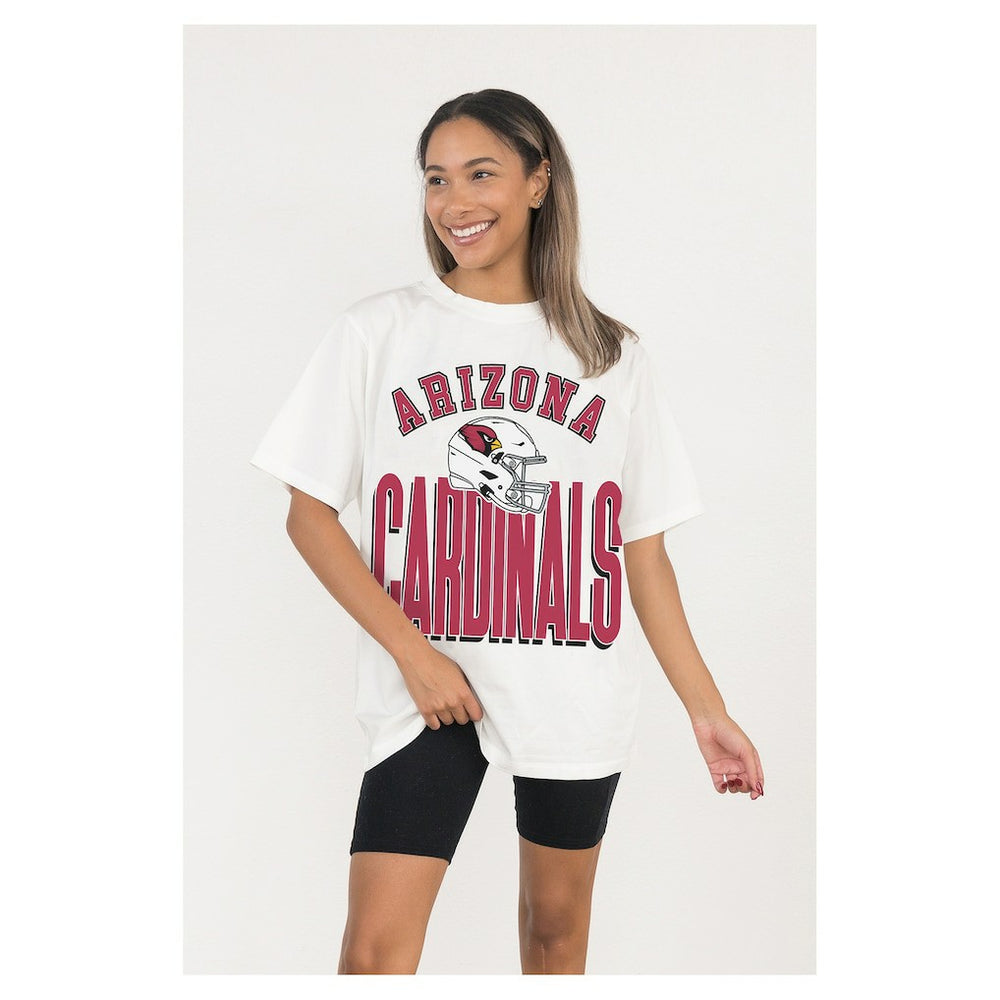 Arizona Cardinals Gameday Couture Women's Oversized Classic Fierce Focus T-Shirt White | NFL