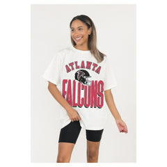 Atlanta Falcons Gameday Couture Women's Oversized Classic Fierce Focus T-Shirt White | NFL