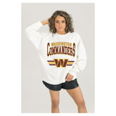 Washington Commanders Gameday Couture Women's Swift Strike Premium Oversized Fleece Pullover Sweatshirt White | NFL