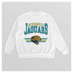 Jacksonville Jaguars Gameday Couture Women's Swift Strike Premium Oversized Fleece Pullover Sweatshirt White | NFL