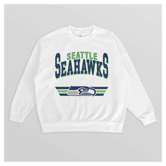 Seattle Seahawks Gameday Couture Women's Swift Strike Premium Oversized Fleece Pullover Sweatshirt White | NFL