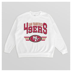 San Francisco 49ers Gameday Couture Women's Swift Strike Premium Oversized Fleece Pullover Sweatshirt White | NFL