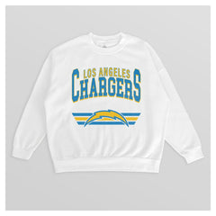 Los Angeles Chargers Gameday Couture Women's Swift Strike Premium Oversized Fleece Pullover Sweatshirt White | NFL