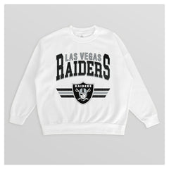 Las Vegas Raiders Gameday Couture Women's Swift Strike Premium Oversized Fleece Pullover Sweatshirt White | NFL