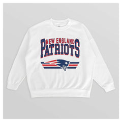New England Patriots Gameday Couture Women's Swift Strike Premium Oversized Fleece Pullover Sweatshirt White | NFL