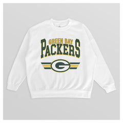 Green Bay Packers Gameday Couture Women's Swift Strike Premium Oversized Fleece Pullover Sweatshirt White | NFL