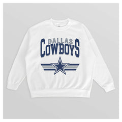 Dallas Cowboys Gameday Couture Women's Swift Strike Premium Oversized Fleece Pullover Sweatshirt White | NFL