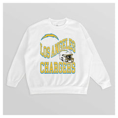Los Angeles Chargers Gameday Couture Women's Oversized Hard Earned Premium Fleece Pullover Sweatshirt White | NFL