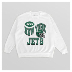 New York Jets Gameday Couture Women's Oversized Hard Earned Premium Fleece Pullover Sweatshirt White | NFL