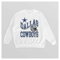 Dallas Cowboys Gameday Couture Women's Oversized Hard Earned Premium Fleece Pullover Sweatshirt White | NFL