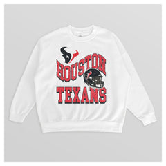 Houston Texans Gameday Couture Women's Oversized Hard Earned Premium Fleece Pullover Sweatshirt White | NFL