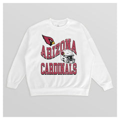 Arizona Cardinals Gameday Couture Women's Oversized Hard Earned Premium Fleece Pullover Sweatshirt White | NFL