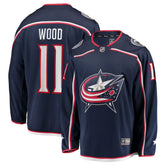 Miles Wood Columbus Blue Jackets Fanatics Home Breakaway Jersey - Navy - NHL