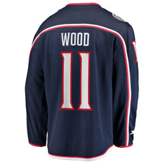 Miles Wood Columbus Blue Jackets Fanatics Home Breakaway Jersey - Navy - NHL