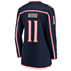 Miles Wood Columbus Blue Jackets Fanatics Women's Home Breakaway Jersey - Navy - NHL