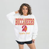 Tampa Bay Buccaneers Gameday Couture Women's Classic Sunday Drives Oversized Premium Fleece Pullover Sweatshirt White | NFL