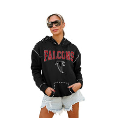 Atlanta Falcons Gameday Couture Women's Studded Pullover Hoodie Black | NFL