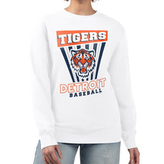 Detroit Tigers Starter Women's Poster Print Team Fleece Pullover Sweatshirt - MLB