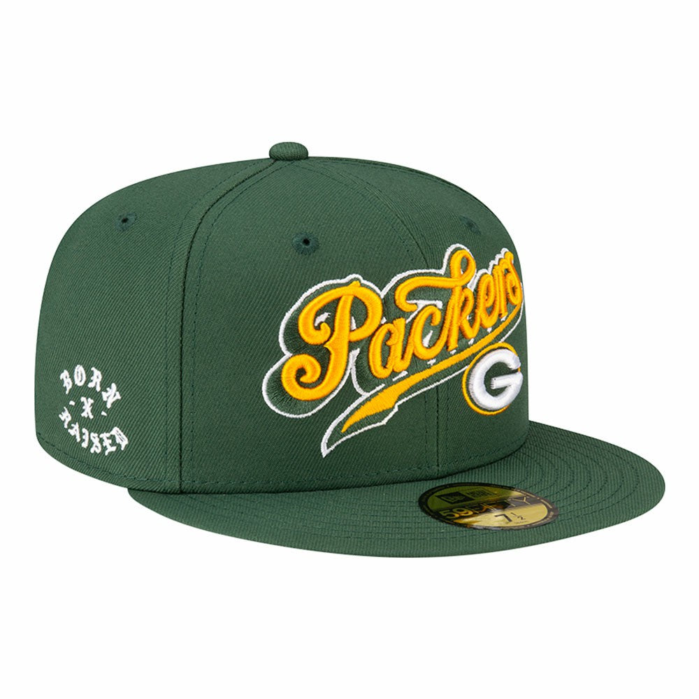 Green Bay Packers New Era Born x Raised 59FIFTY Fitted Hat Green | NFL