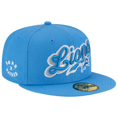 Detroit Lions New Era Born x Raised 59FIFTY Fitted Hat Blue | NFL