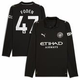 Phil Foden Manchester City Away 2025/26 Replica Long Sleeve Player Jersey Black | Puma online