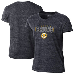 Boston Bruins Champion Women's Tri-Blend V-Neck T-Shirt - Black - NHL