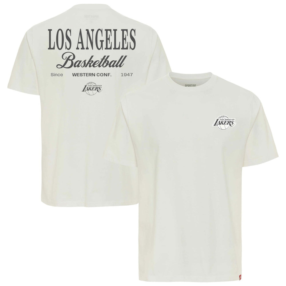 Los Angeles Lakers Sportiqe Unisex Athletic Club Collection Duke Relaxed Fit Premium T-Shirt Cream - NBA