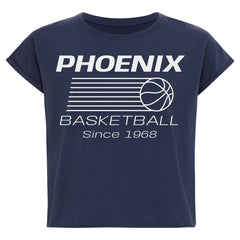 Phoenix Suns Sportiqe Women's Athletic Club Collection Alana Premium Cropped T-Shirt Blue - NBA