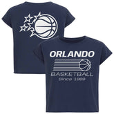 Orlando Magic Sportiqe Women's Athletic Club Collection Alana Premium Cropped T-Shirt Navy - NBA