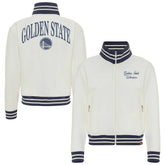 Golden State Warriors Sportiqe Women's Athletic Club Collection Sutton French Terry Full-Zip Jacket Cream - NBA